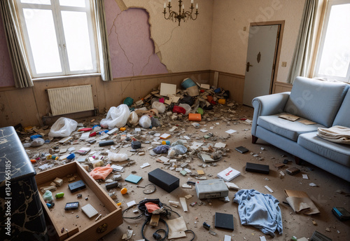 Neglected Apartment in Decay – A Symbol of Poverty and Social Struggles