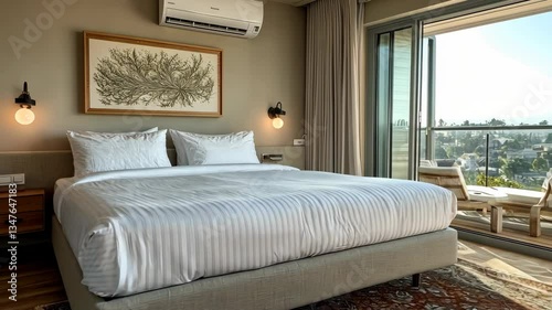 Luxury Suite with Panoramic View: Relaxing Bedroom with Balcony