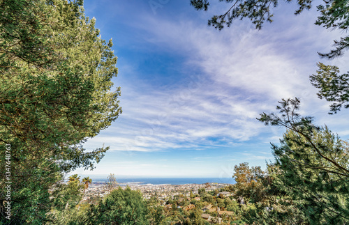 A sunny clear day over looking San Pedro, California and the Port of Los Angeles