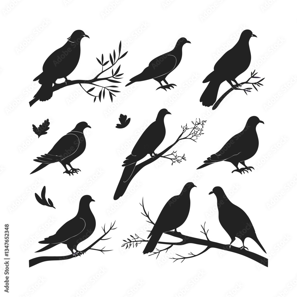 Obraz premium Bird silhouette bundle vector design