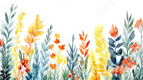Watercolor Floral Garden: Vibrant Botanical Painting