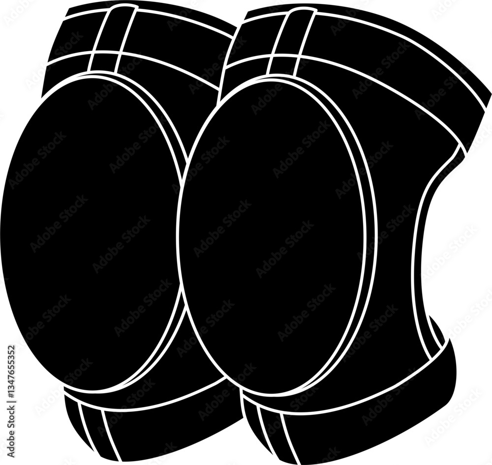Fototapeta premium Knee pad silhouette vector