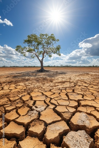 Wallpaper Mural A dead dry tree in dry land. Drought. Desperate, sad. Concept. Torontodigital.ca