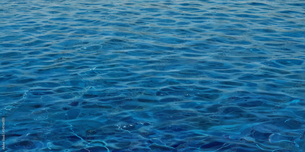 Fototapeta premium Seamless wave water ocean soft blue curve line background. Water ocean wave white and soft blue aqua, teal texture. Vector sea, wave, water background.