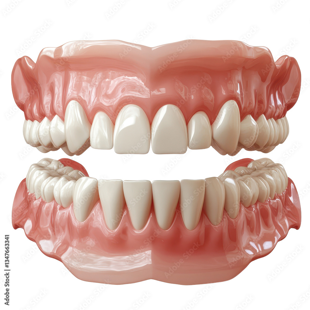 Obraz premium Dental model of human teeth isolated on white or transparent background.