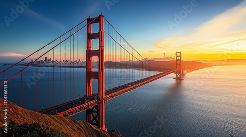 A bustling thoroughfare, the Golden Gate Bridge accommodates cars, pedestrians, and cyclists, offering breathtaking views of the bay, the city skyline, and the surrounding landscape.
