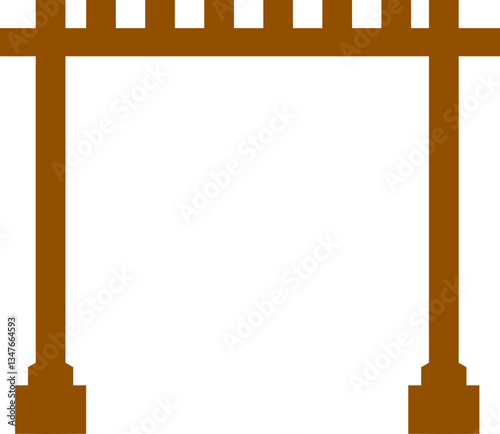 Wooden pergola providing shade with slatted roof