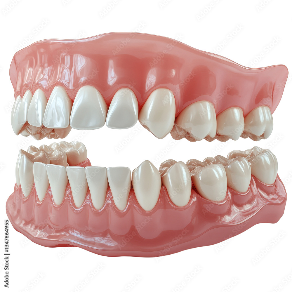 Obraz premium Dental model of human teeth isolated on white or transparent background.