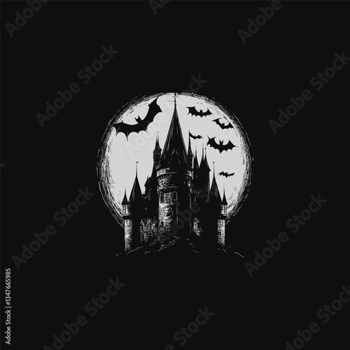 mysterious castle design vector template illustration
