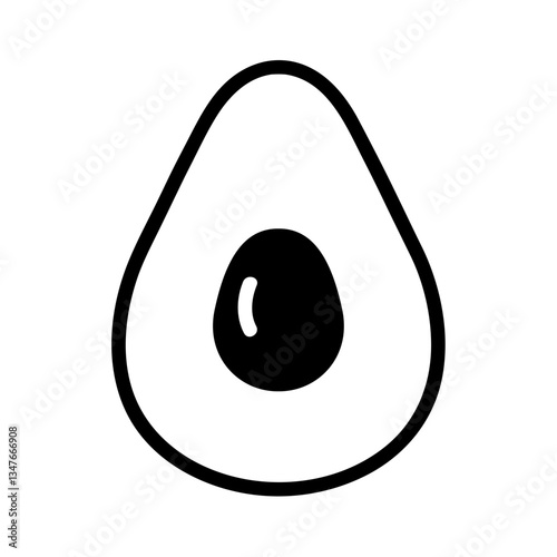 Avocado isolated icon