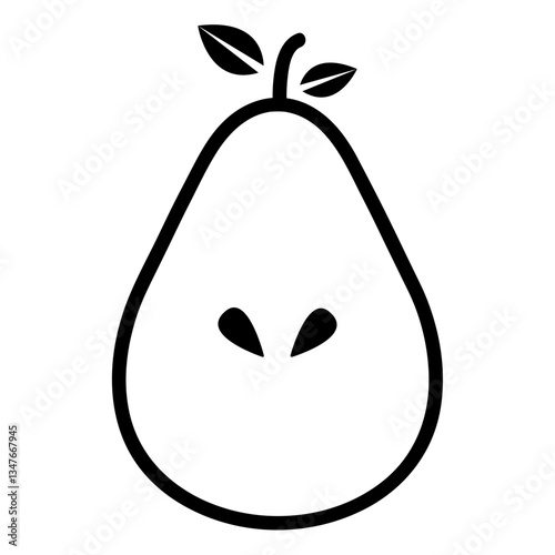 pear on a black background