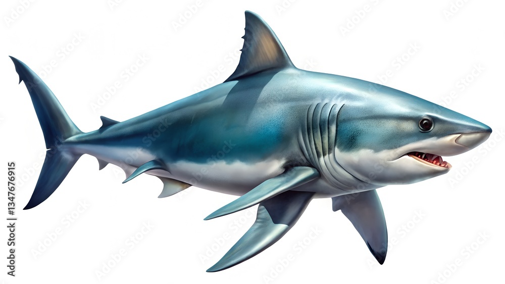 Fototapeta premium shark isolated on white background