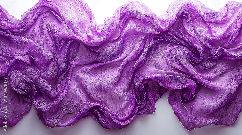 Obraz premium Elegant Purple Fabric Drape: Luxurious Texture and Soft Flowing Waves