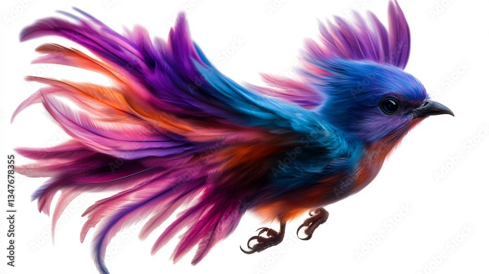 Obraz premium Vibrant Bird in Flight: A Colorful Avian Masterpiece