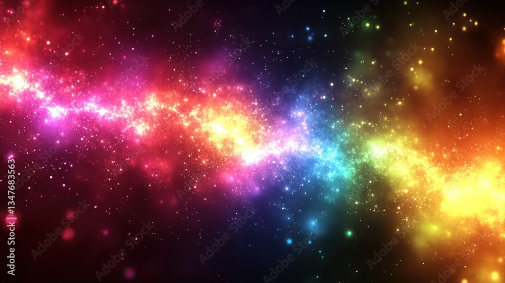 Naklejka premium Colorful cosmic nebulae glowing in space