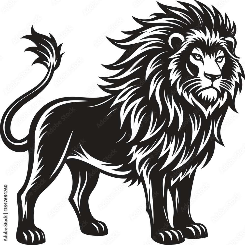 Fototapeta premium lion cartoon isolated on white