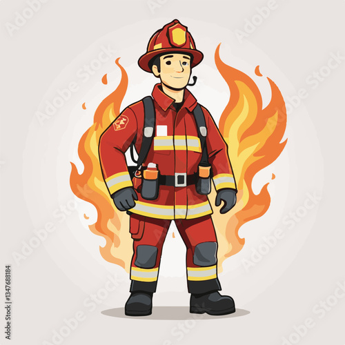 fireman, emergency, safety, rescue, danger, firefighter, uniform, fire, fighter, man, red, helmet, protection, equipment, background, hose, service, burn, flame, hero, person, water, work, engine, job