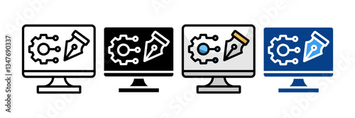 Technology Design  Icon Set Multiple Style Collection