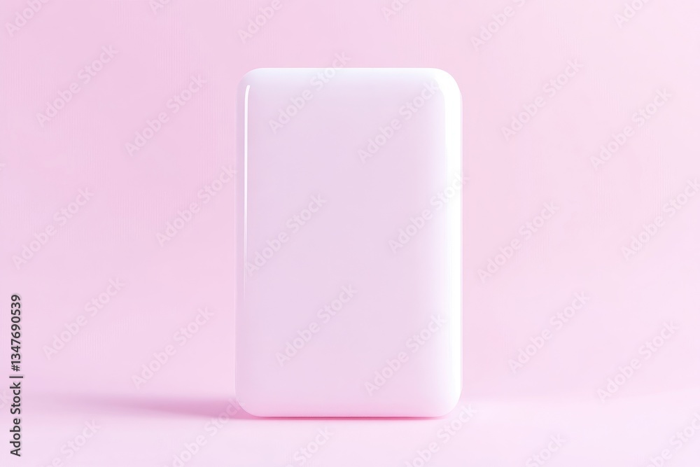 Simple, modern, white phone mock-up on a soft pink background Simple, modern, white phone mock-up on a soft pink background