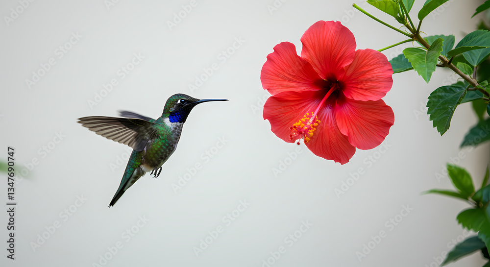 Fototapeta premium Hummingbird and Hibiscus