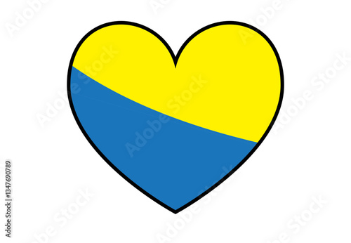heart with ukraine flag