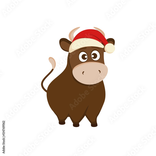 christmas reindeer with red ribbon