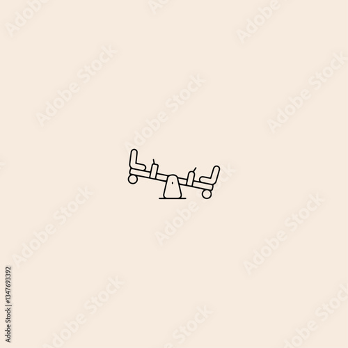 See saw icon flat vector design. 