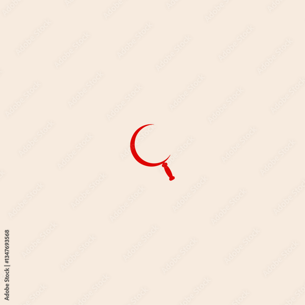 Fototapeta premium Sickle icon flat vector design. 