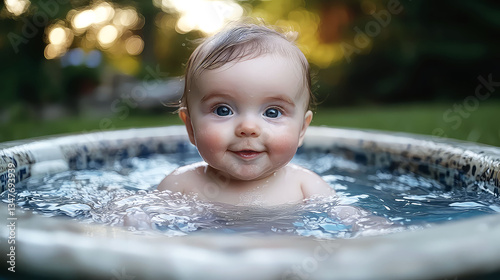 Adorable Baby in a Pool: Summer Fun and Joyful Moments