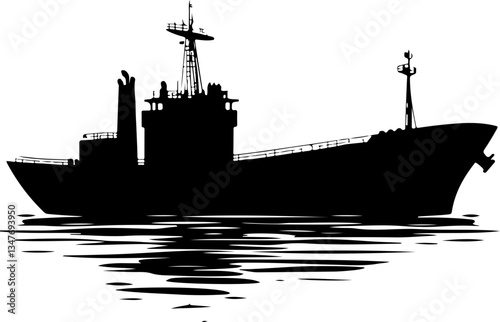 Silhouette of a Ship on Water