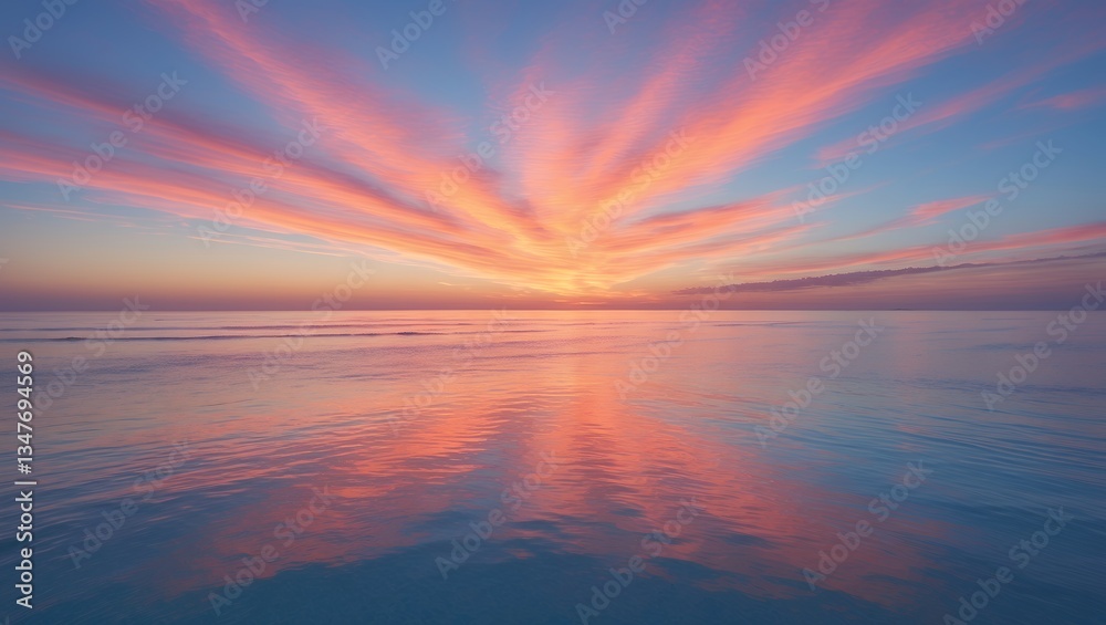 Fototapeta premium Serene sunset reflecting on calm ocean waters