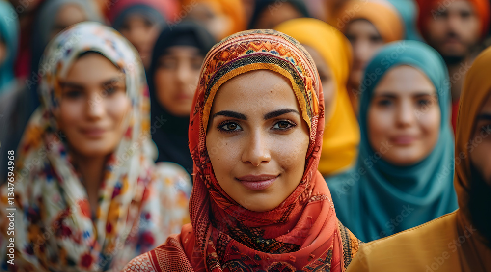 Diverse Women In Colorful Hijabs