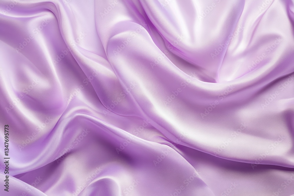 Fototapeta premium Flowing purple silk fabric, soft texture and lighting. Artificial Intelligence