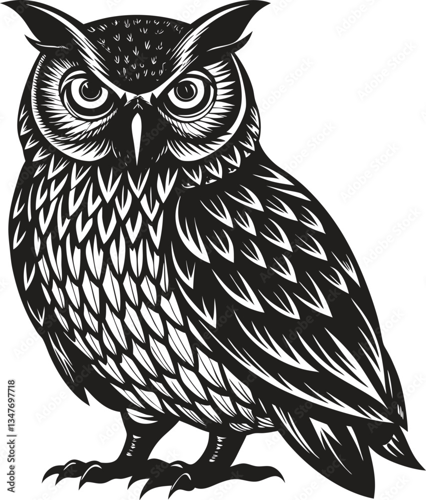 Fototapeta premium owl on white background