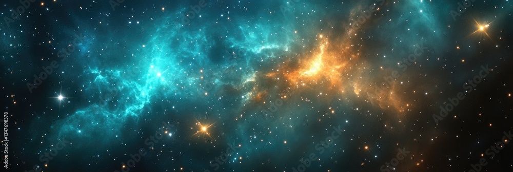 Fototapeta premium Stunning image of a cosmic nebula in deep space. Nebulae are among the most distant and spectacular objects in our universe.