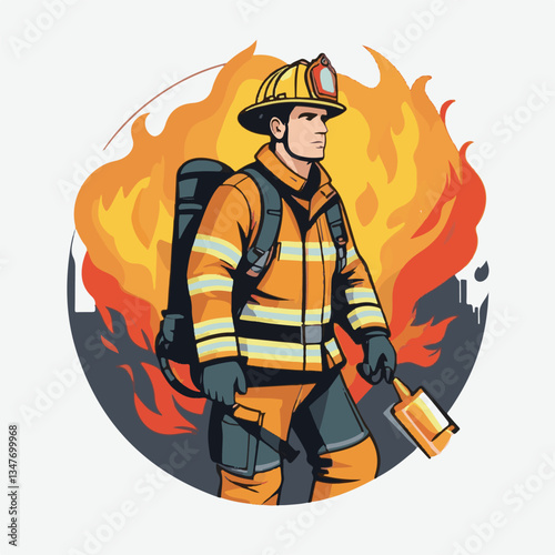 fireman, emergency, safety, rescue, danger, firefighter, uniform, fire, fighter, man, red, helmet, protection, equipment, background, hose, service, burn, flame, hero, person, water, work, engine, job