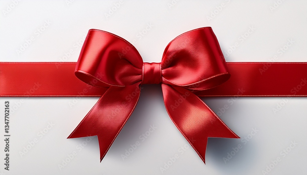 a large red ribbon bow on the left of a long straight piece of ribbon to be used as a birthday or christmas banner border isolated against a transparent background a large red ribbon bow on the left of a long straight piece of ribbon to be used as a birthday or christmas banner border isolated against a transparent background