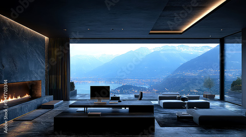 Modern Mountain Villa Interior Design: Panoramic Views and Luxurious Amenities
