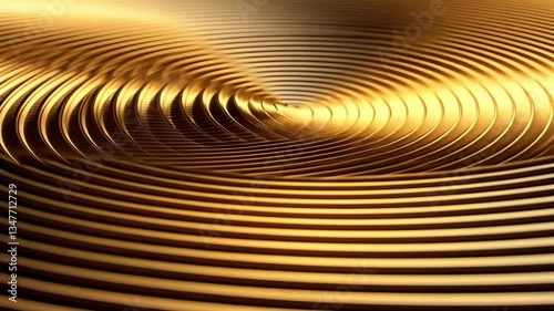 Abstract Golden Spiral Vortex: A mesmerizing digital art piece showcasing a swirling, concentric pattern in rich gold tones, evoking feelings of luxury, depth, and movement.