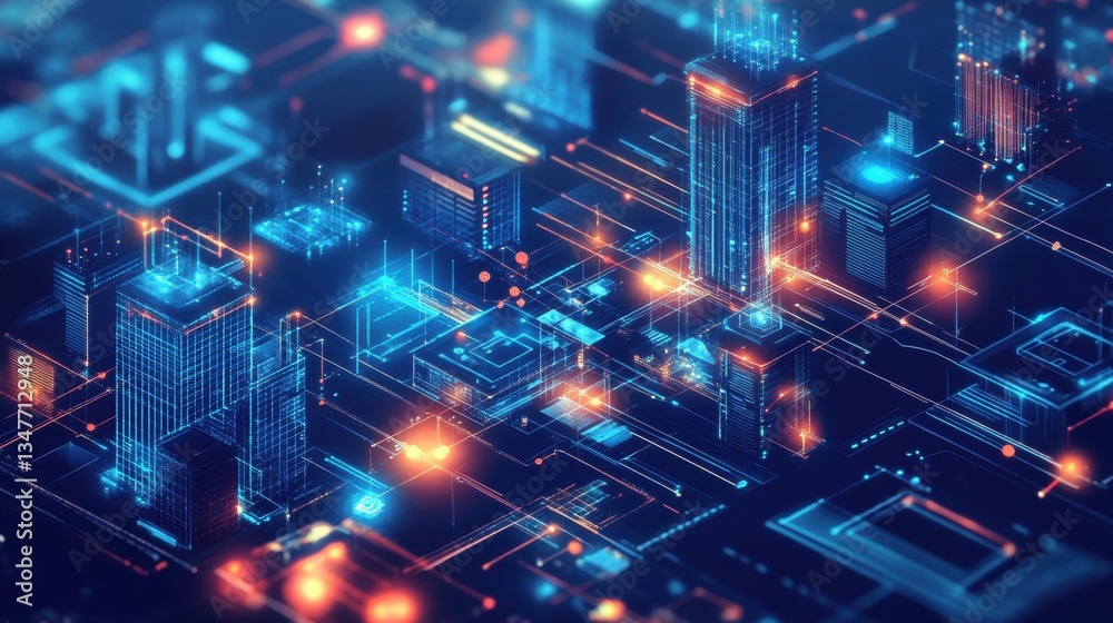 Futuristic cityscape technology visuals urban environment digital architecture aerial view innovation concept Futuristic cityscape technology visuals urban environment digital architecture aerial view innovation concept