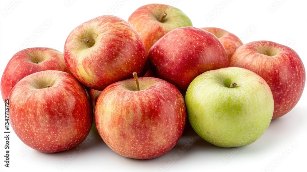 Red and green apples, studio shot, white background, healthy food Red and green apples, studio shot, white background, healthy food