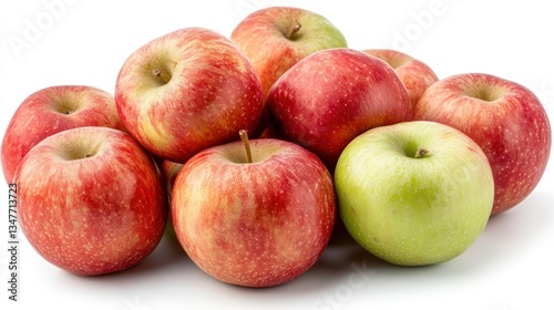 Wallpaper Mural Red and green apples, studio shot, white background, healthy food Torontodigital.ca