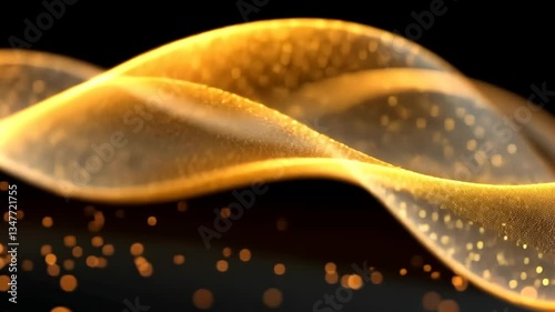 Golden Abstract Wave: A Luxurious Digital Art Piece
