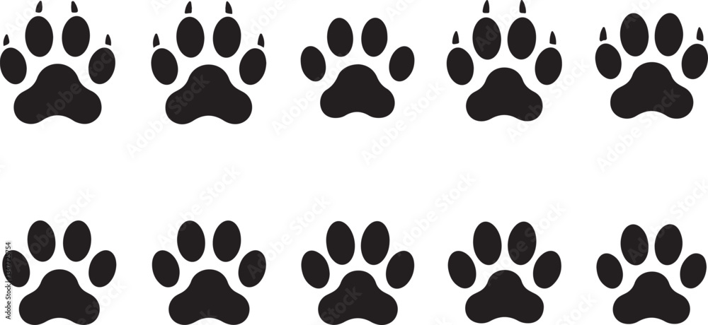 Fototapeta premium Paw icon vector for web and mobile app. paw print sign and symbol. dog or cat paw