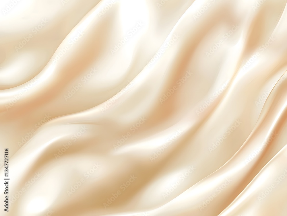 Fototapeta premium Soft Creamy Silk Texture with Elegant Flowing Fabric Waves