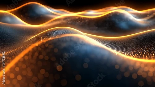 Abstract Glowing Waves: Digital Art