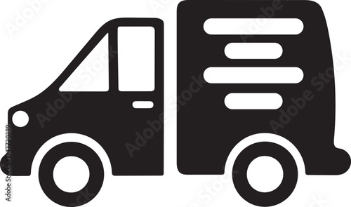 Pickup Van Silhouette Vector Icon