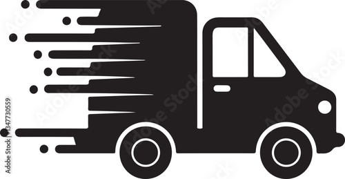 Pickup Van Silhouette Vector Icon