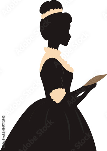 silhouette of a maid from the Regina era