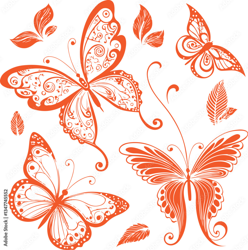 Fototapeta premium seamless pattern with butterflies